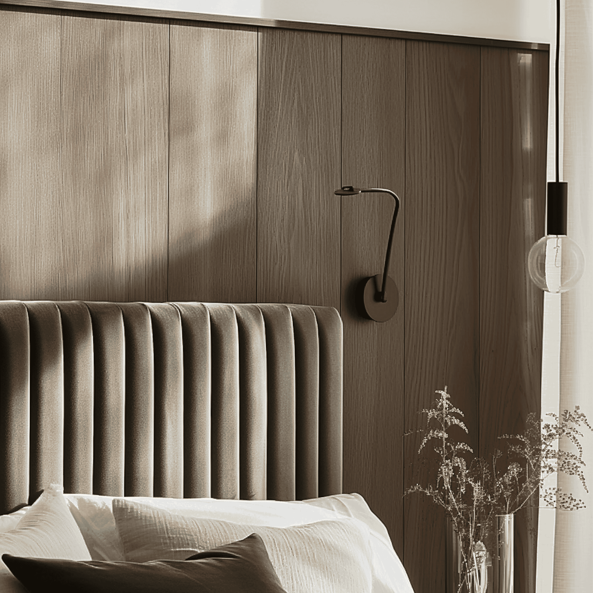 Minimalist bedroom design in Limassol apartment — APT 21 by Olive Hue Interiors